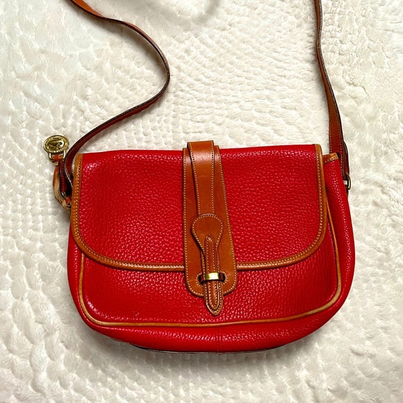 Vintage Dooney & Bourke Crossbody / Red Leather - Picture 1 of 8